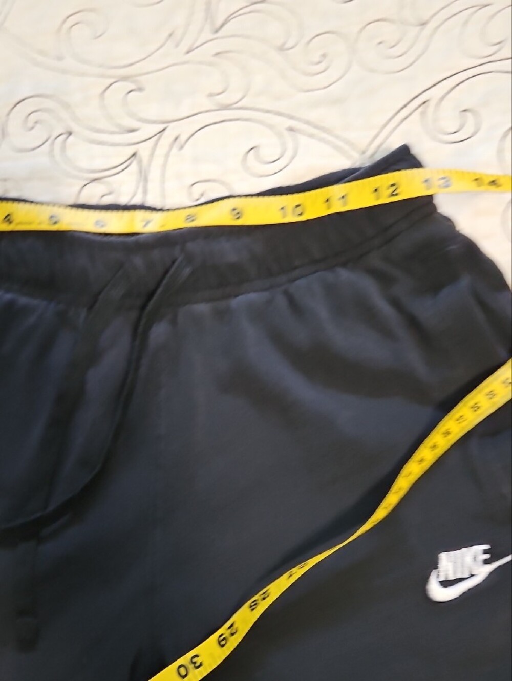 Nike Black Cotton Athletic Shorts with White Swoosh - Picture 7 of 7